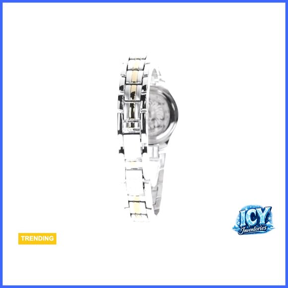 Mineral Crystal Lens Two-Tone Adjustable Link Bracelet Watch display picture 3